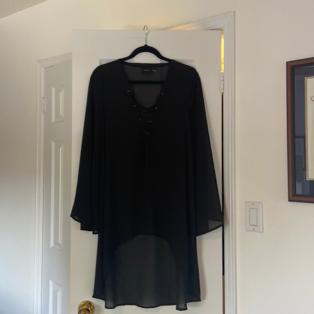 black shear dress